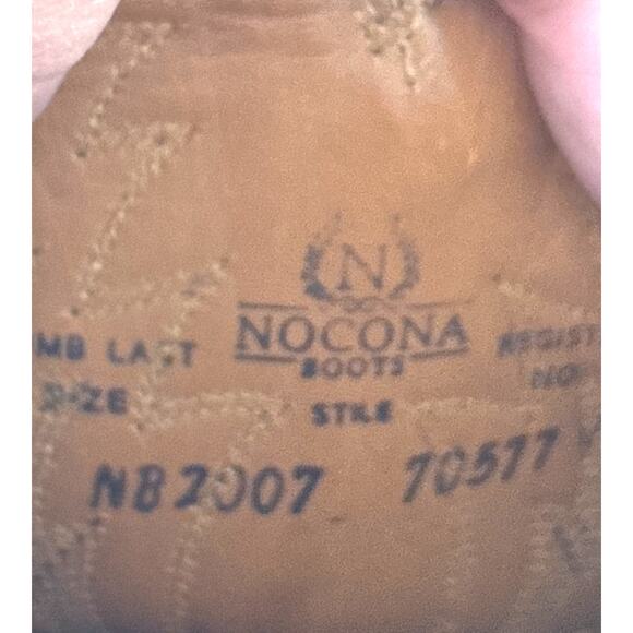 Nocona Mens 10.5 Antique Tan Calf Leather 13 Inch Pull On Cowboy Boots Western - Picture 8 of 9